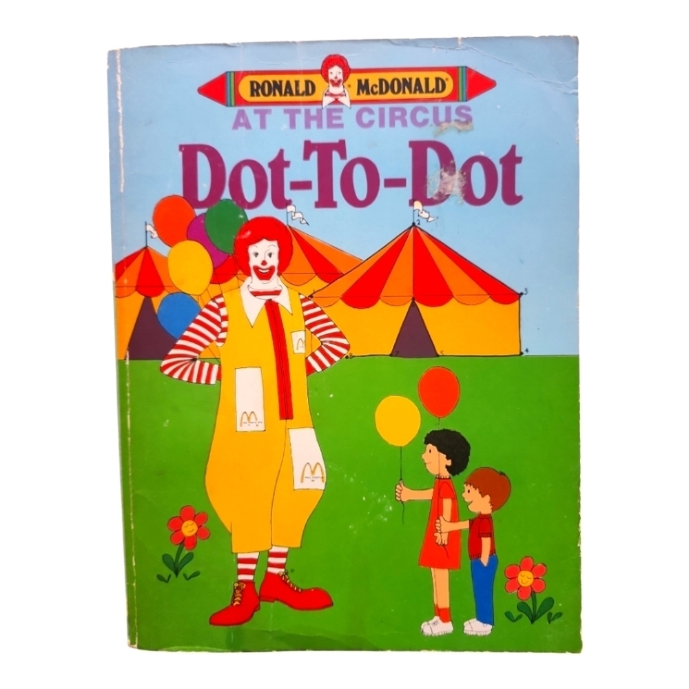 VTG Ronald Mcdonald Mcdonalds Dot to Dot Coloring Book 1982